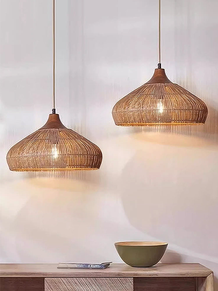 Farmhouse Rattan Pendant Light 3