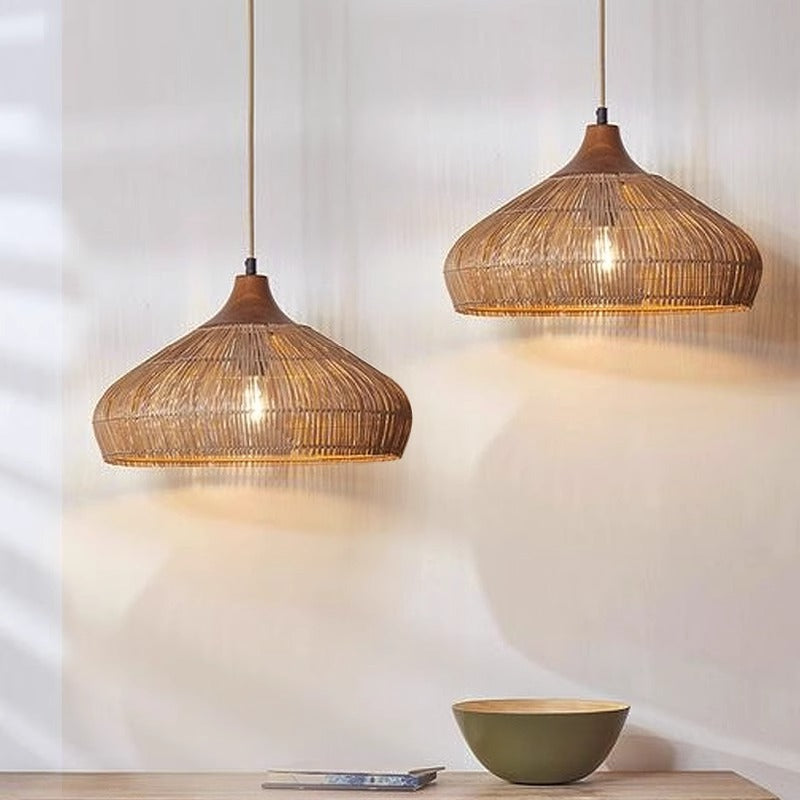 Farmhouse Rattan Pendant Light 4