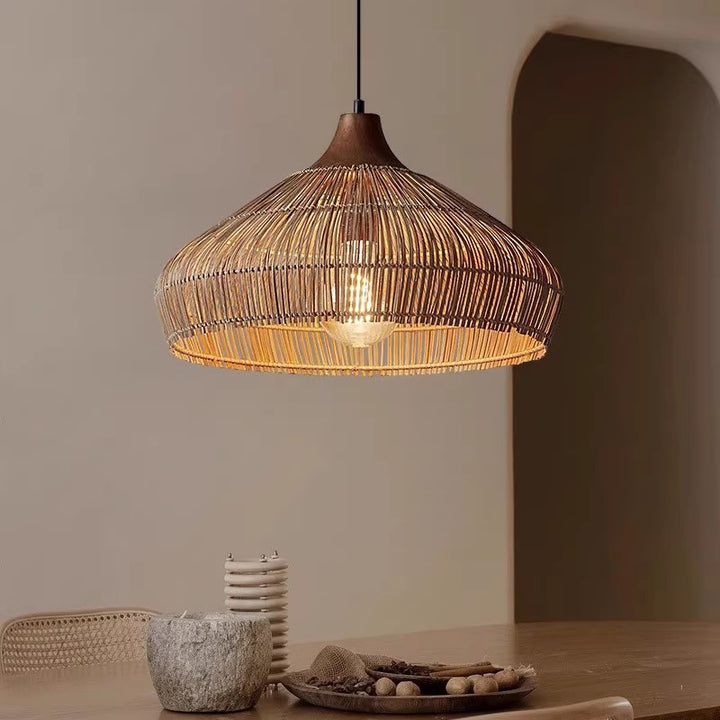 Farmhouse Rattan Pendant Light 5