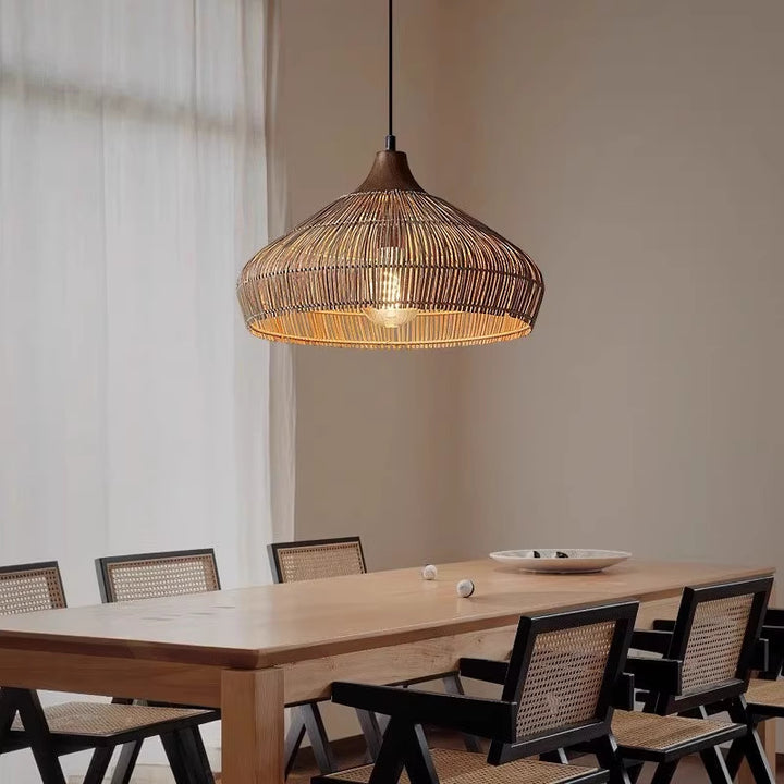 Farmhouse Rattan Pendant Light 6