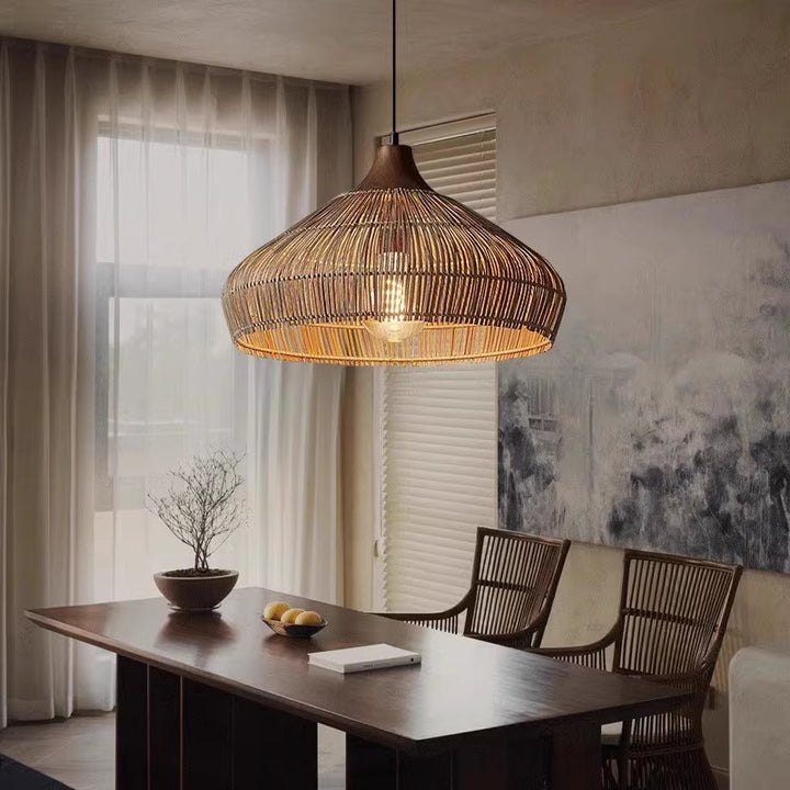 Farmhouse Rattan Pendant Light 7