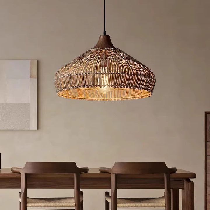 Farmhouse Rattan Pendant Light 9