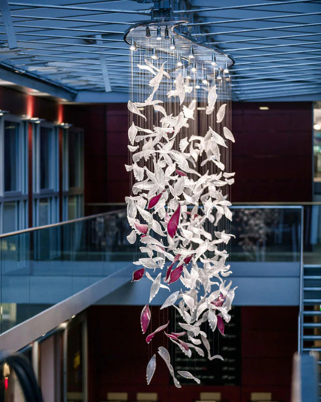 Flying Glass Feather Chandelier 15