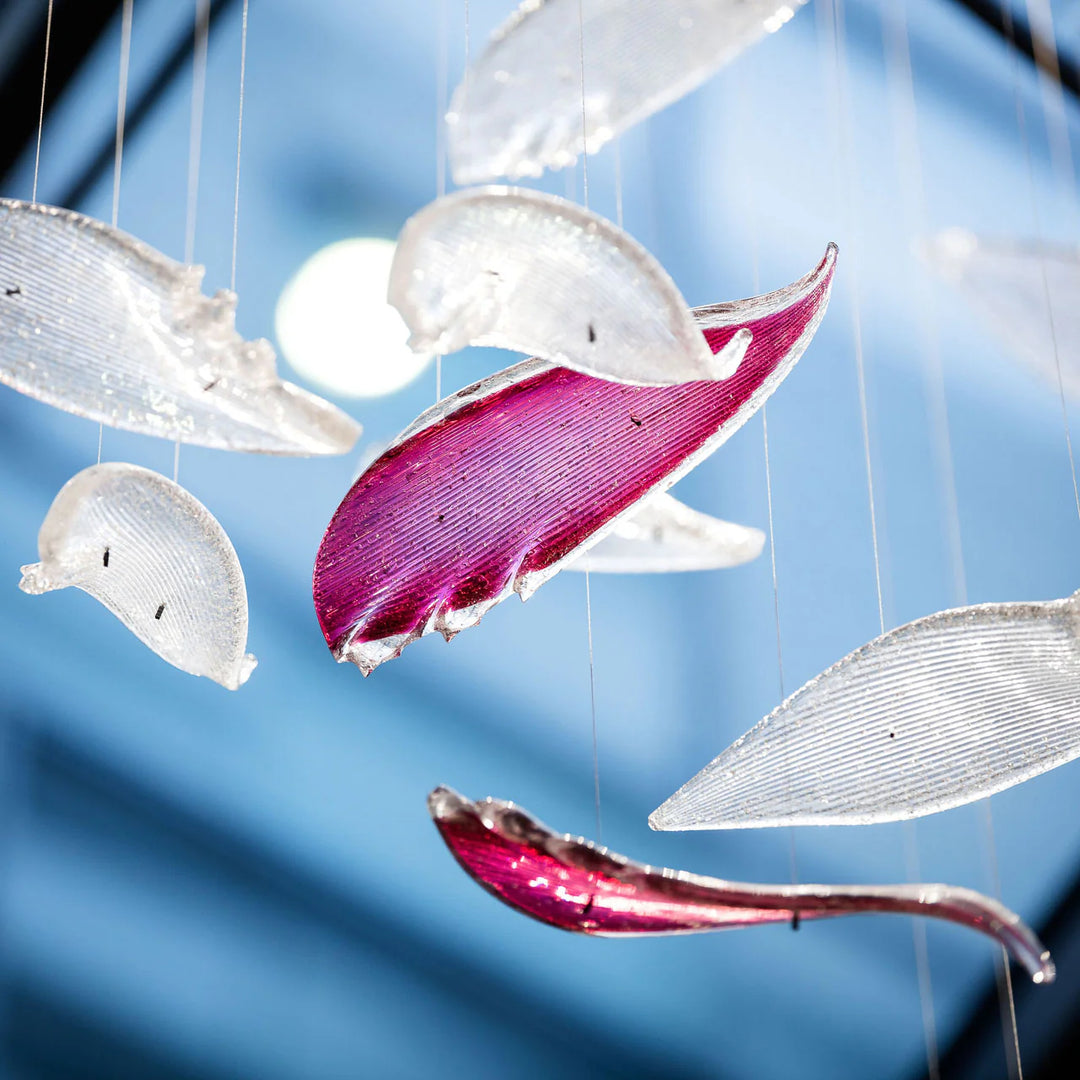Flying Glass Feather Chandelier 6