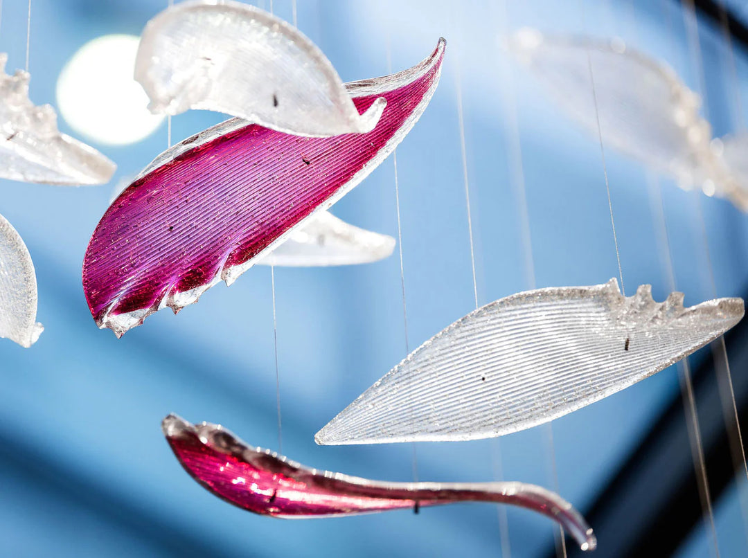 Flying Glass Feather Chandelier 8