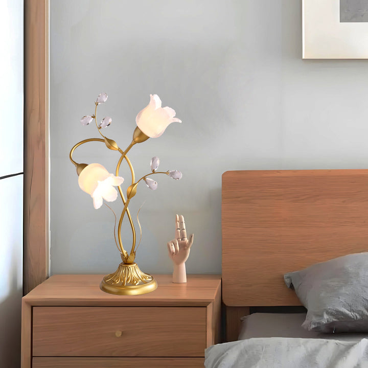 French Floral Table Lamp