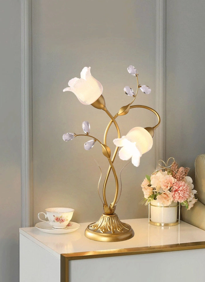 French Floral Table Lamp