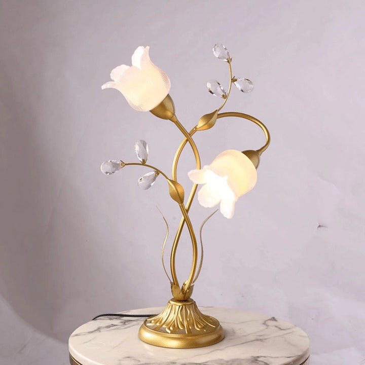 Lampe de table florale française