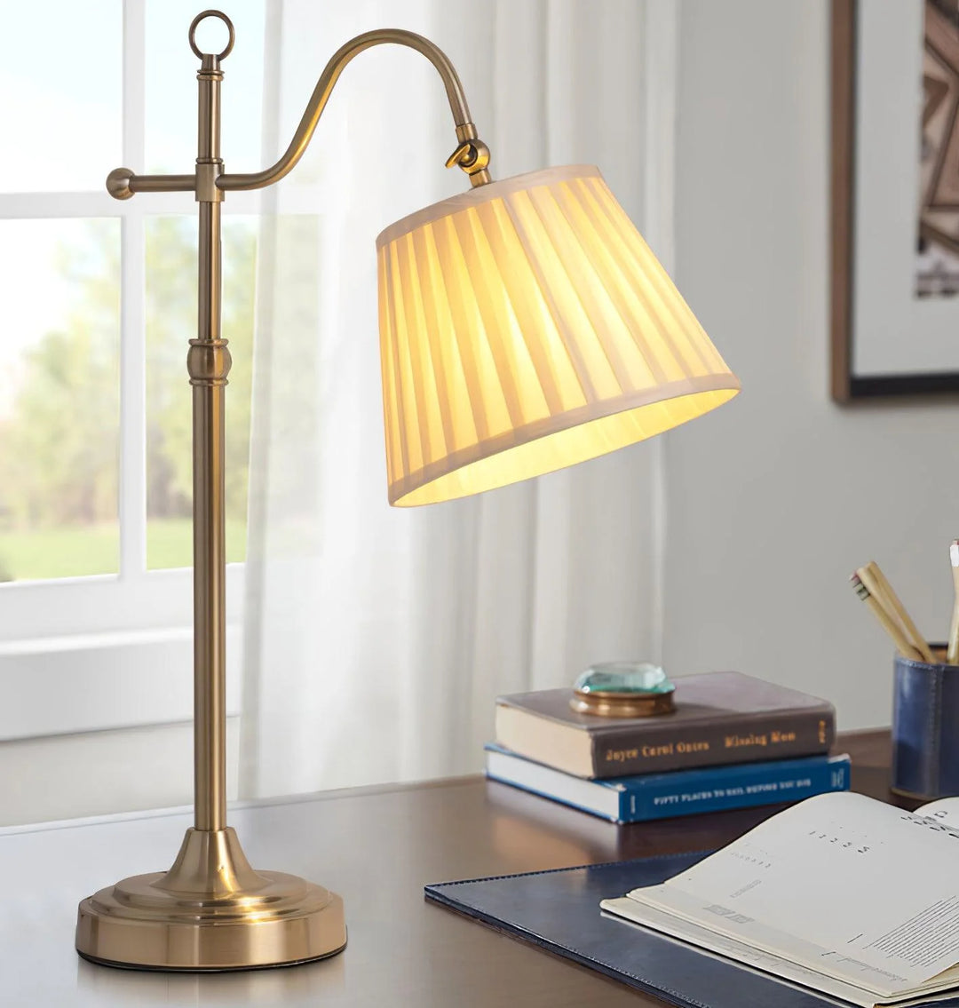 French Pleated Shade Table Lamp-15