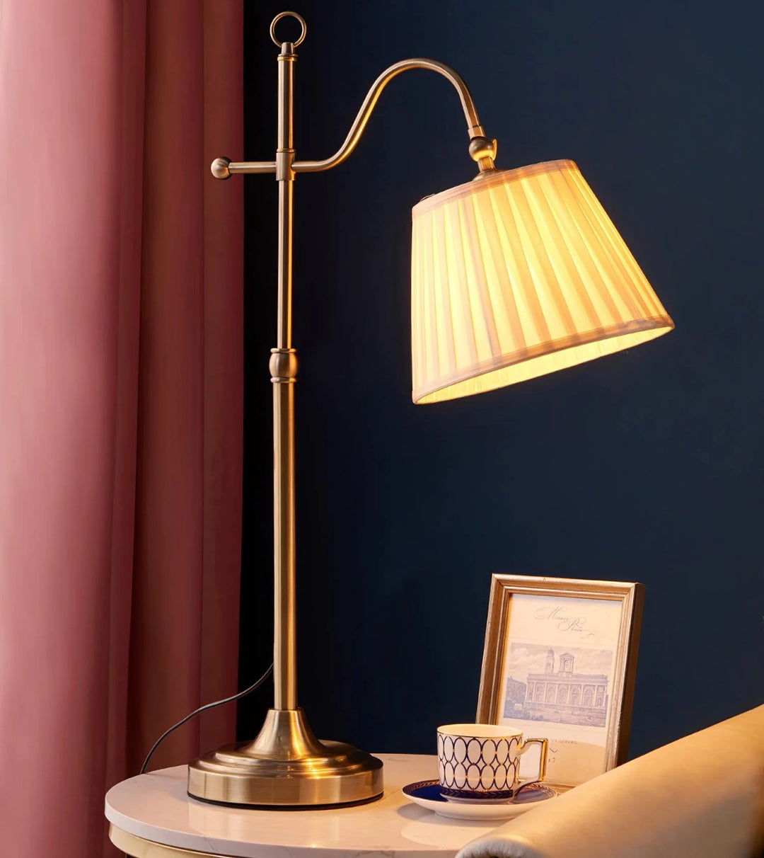 French Pleated Shade Table Lamp-17