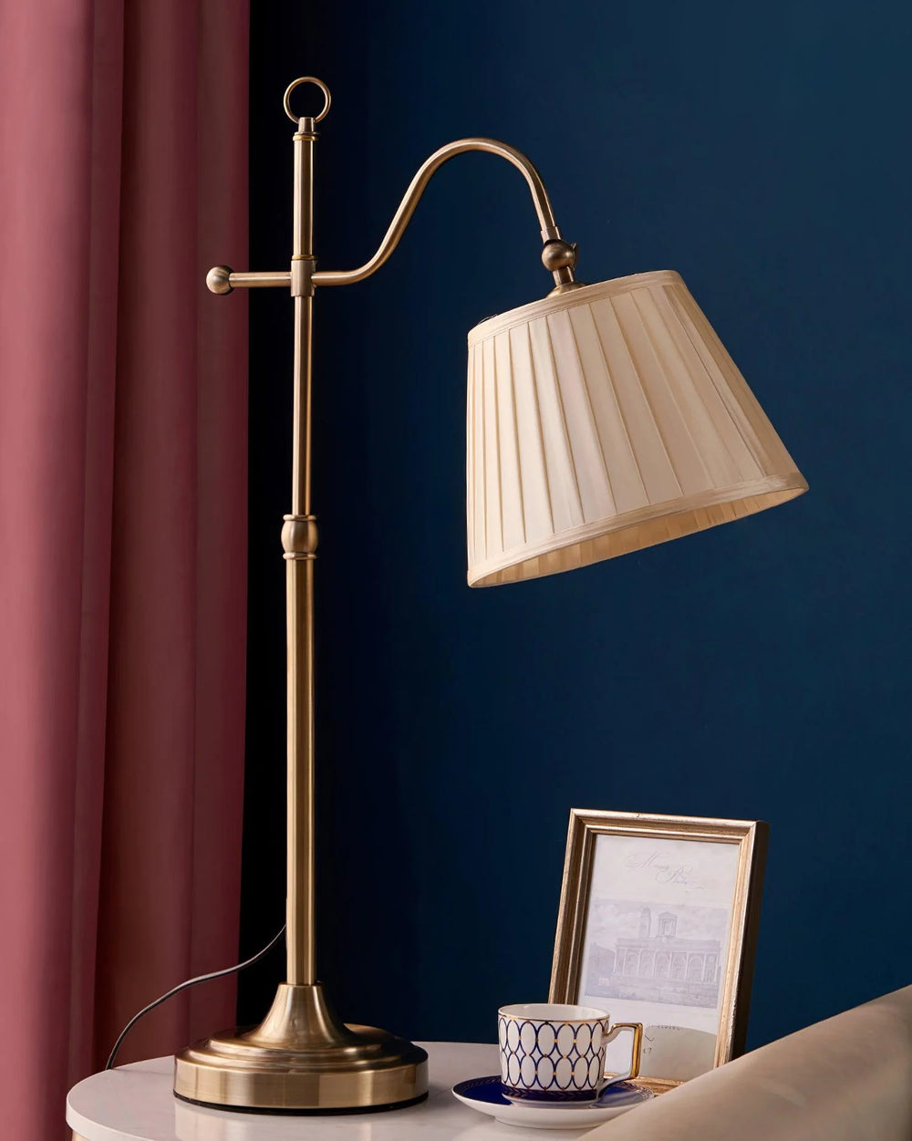 French Pleated Shade Table Lamp-2