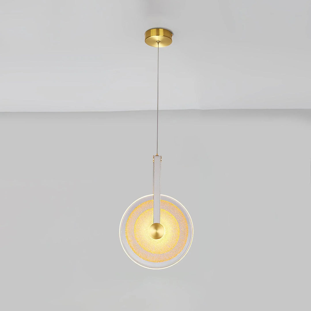 Frosted Gold Disc Pendant Light A