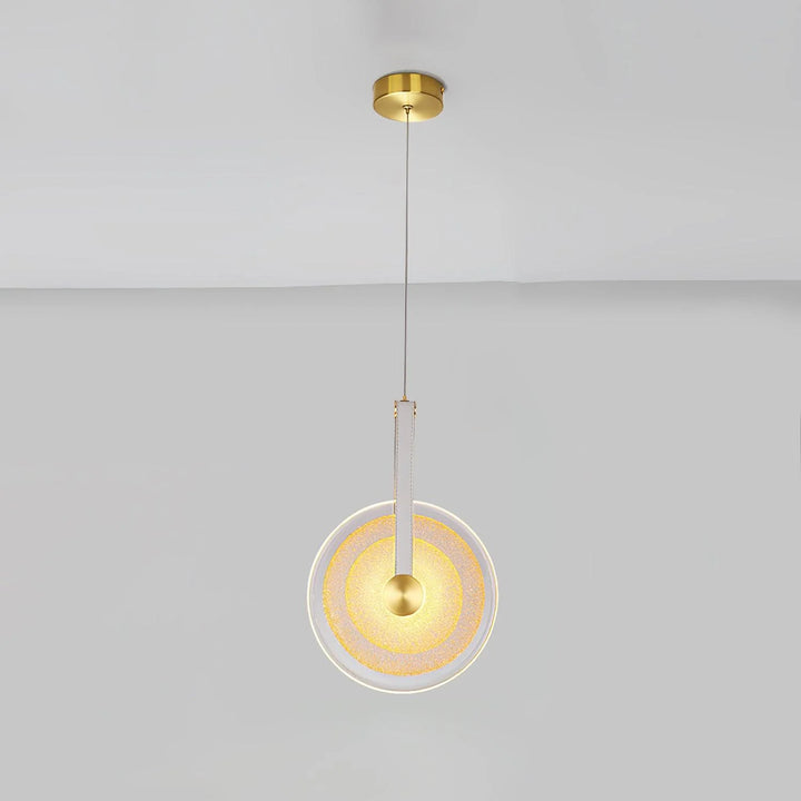 Frosted Gold Disc Pendant Light A