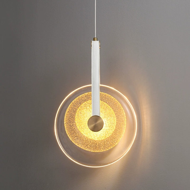 Frosted Gold Disc Pendant Light D