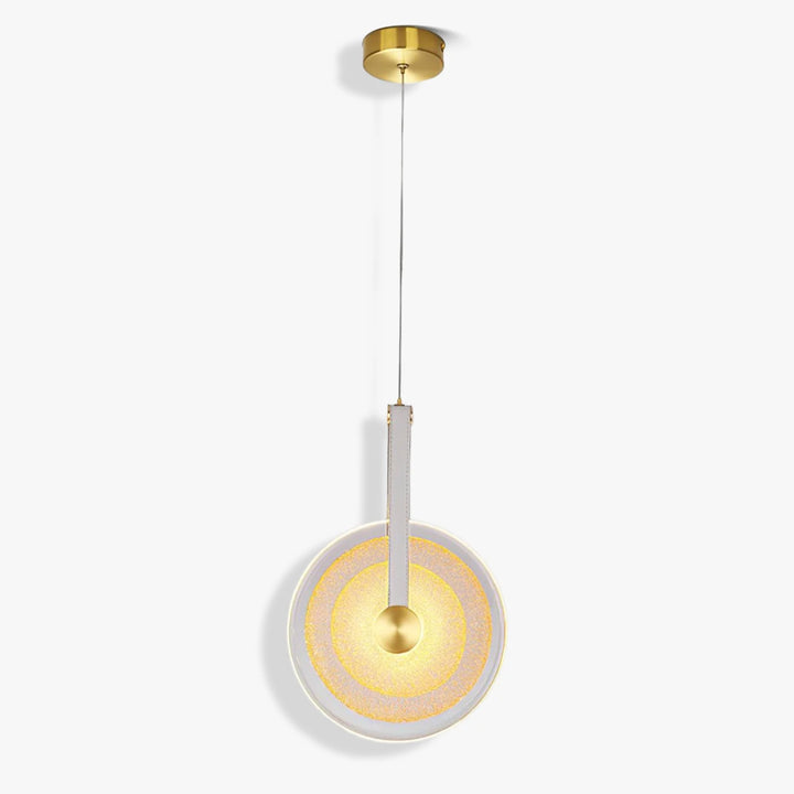 Frosted Gold Disc Pendant Light D30_H48 CM