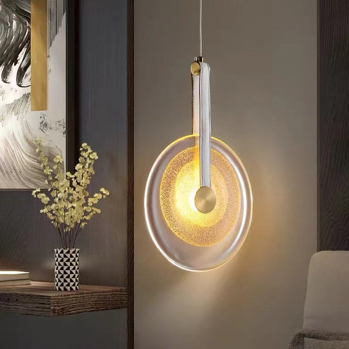 Frosted Gold Disc Pendant Light G