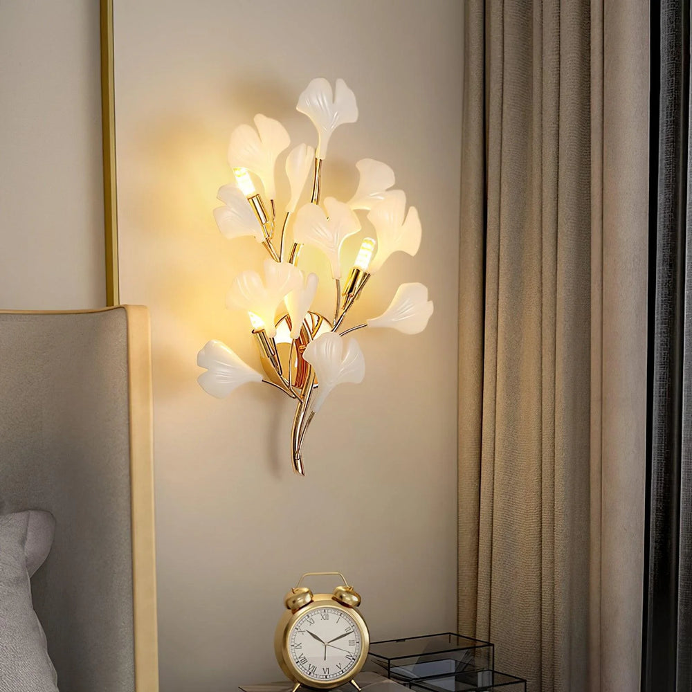 Ginkgo Leaf Wall Lamp in bedroom