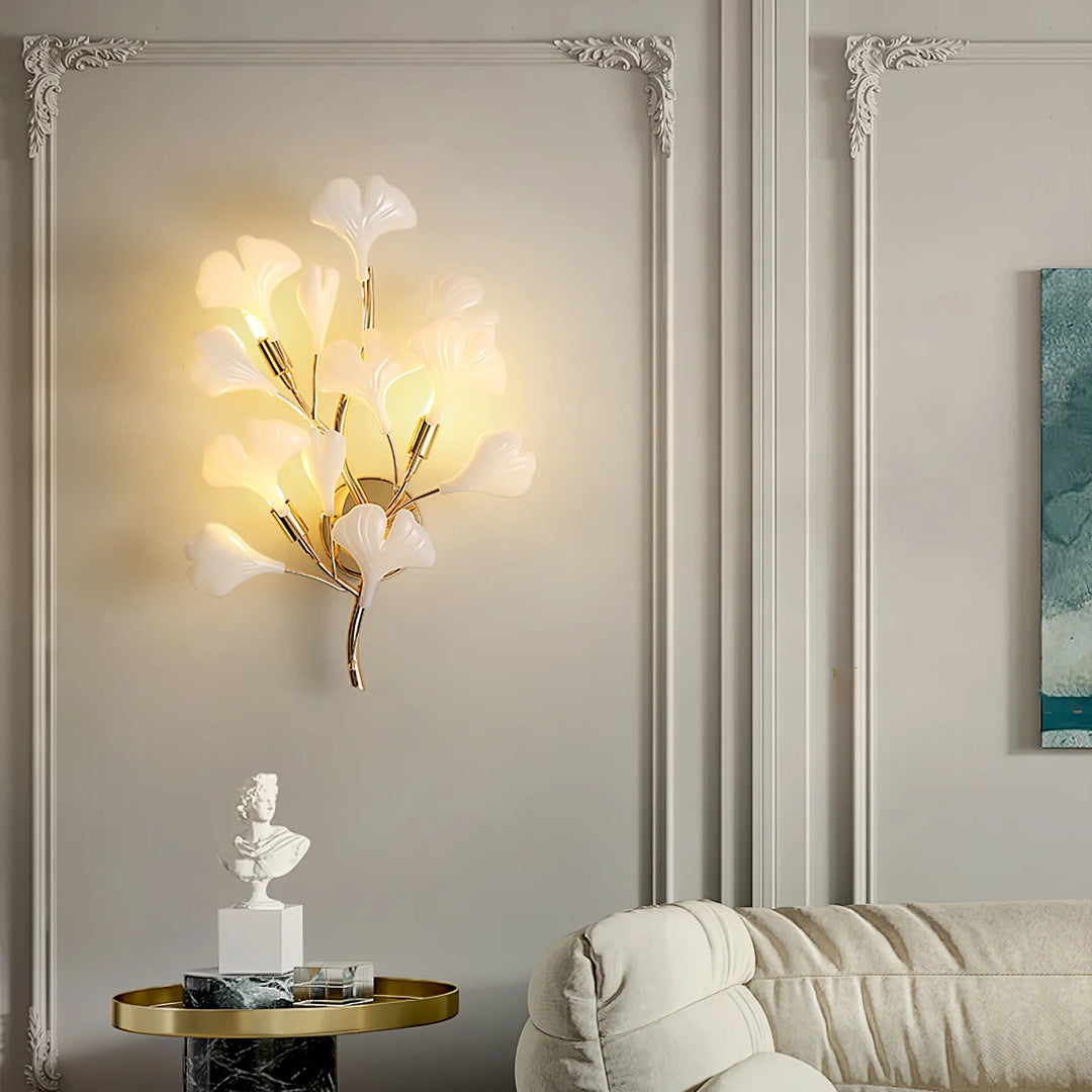 Ginkgo Leaf Wall Lamp in living room