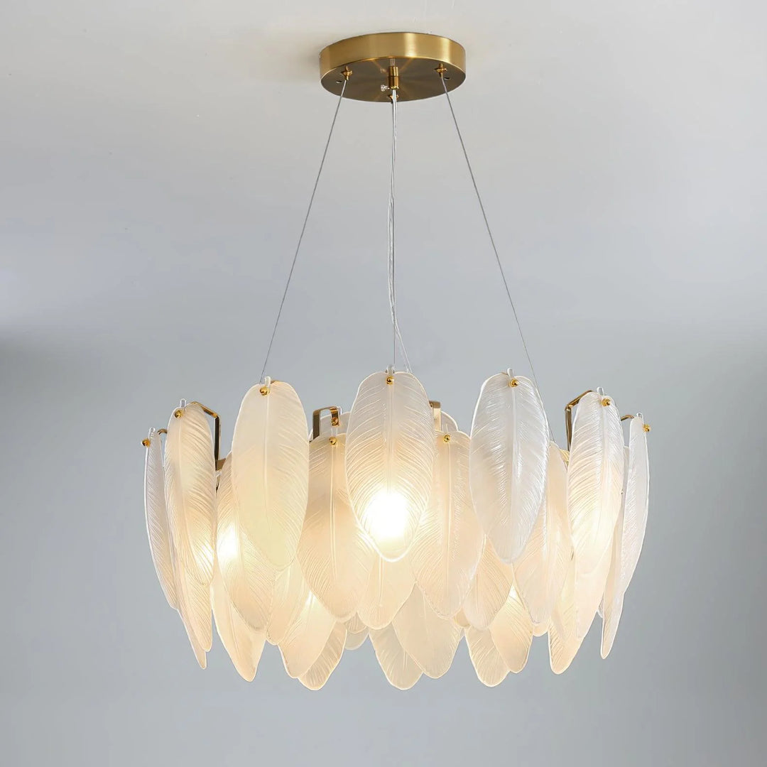 Glass Feather Chandelier 16