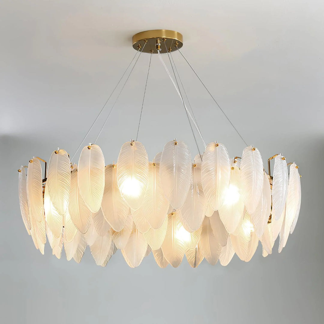 Glass Feather Chandelier 18