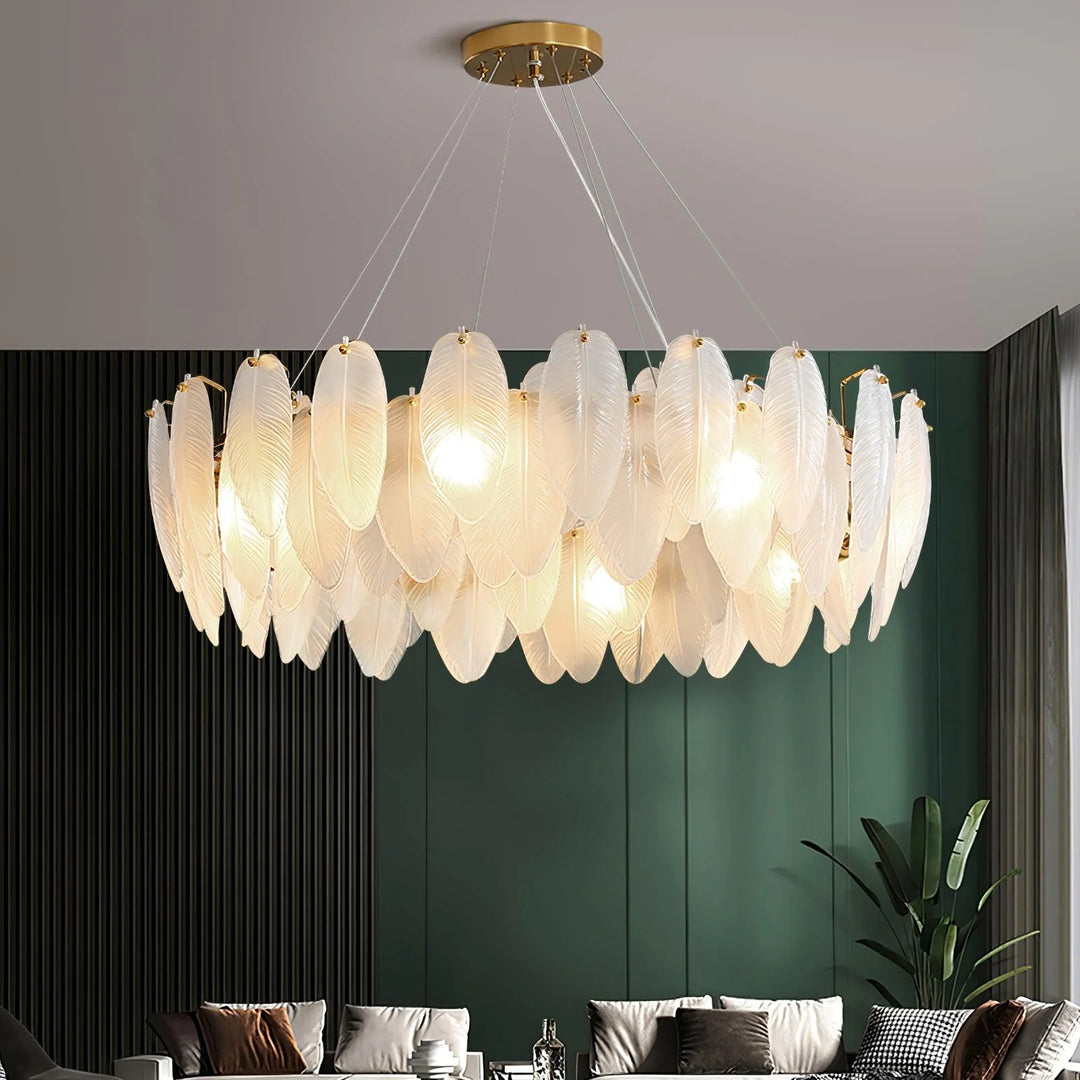 Glass Feather Chandelier 6