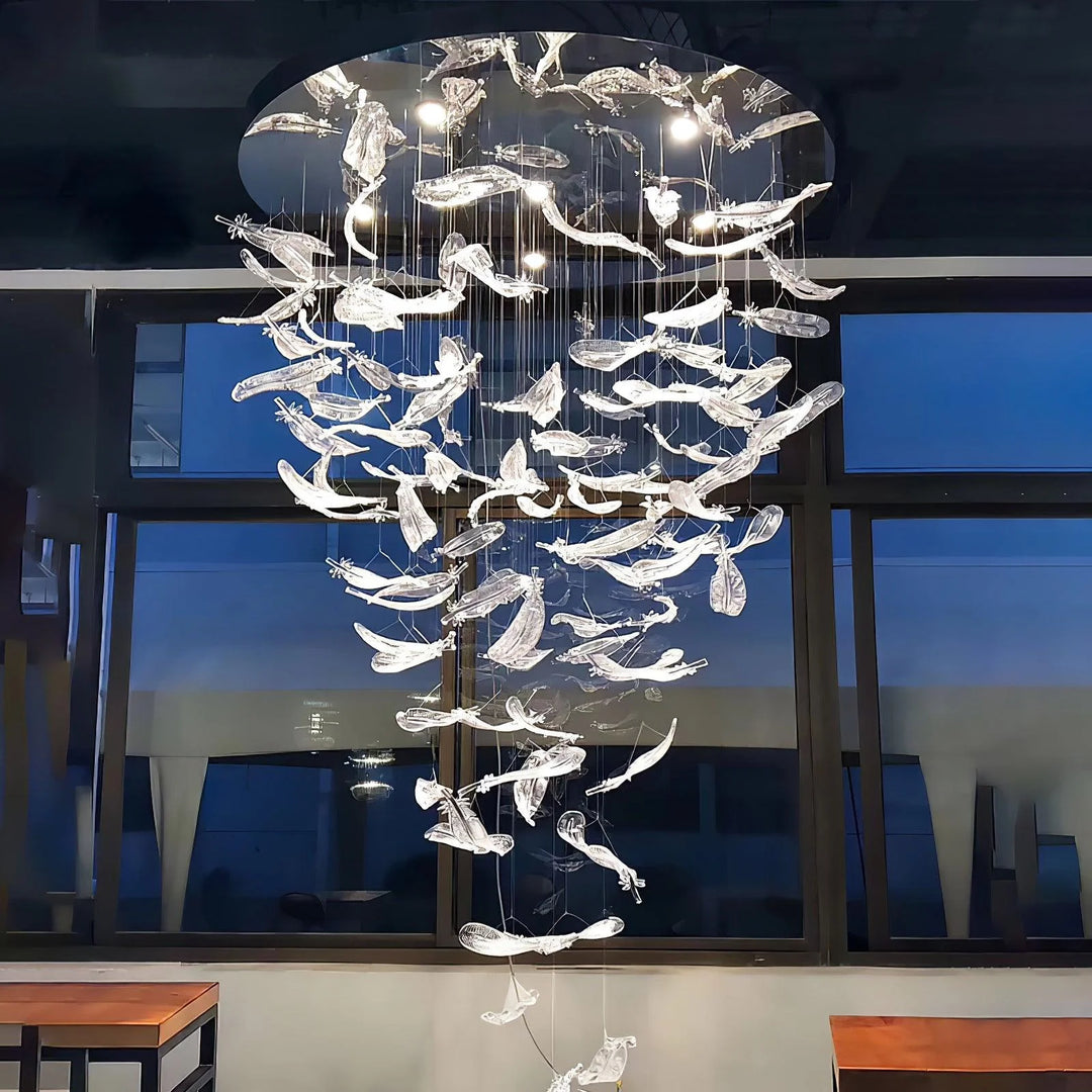 Glass Feathers Chandelier 7