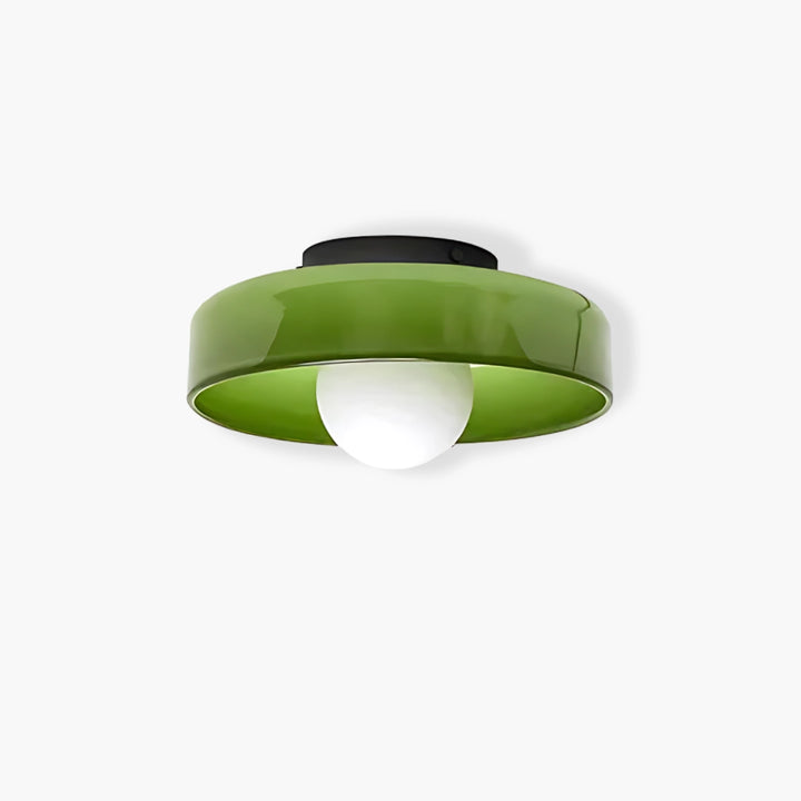 Glass Flush Mount Ceiling Light Green