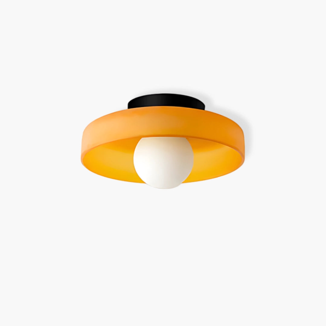 Glass Flush Mount Ceiling Light Orange