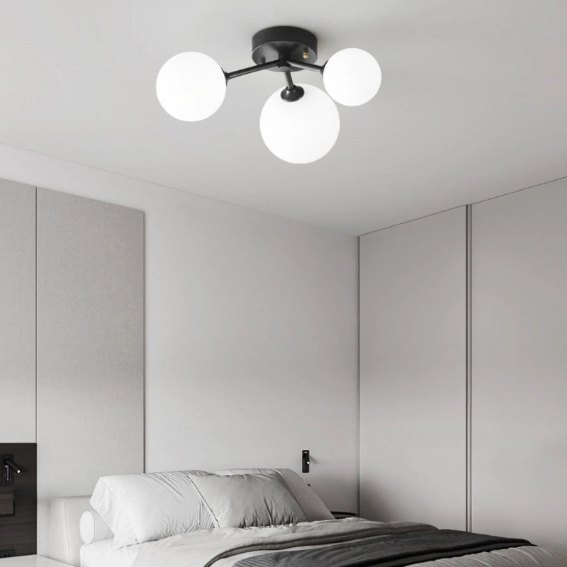 Globe Ceiling Light is in bedroom