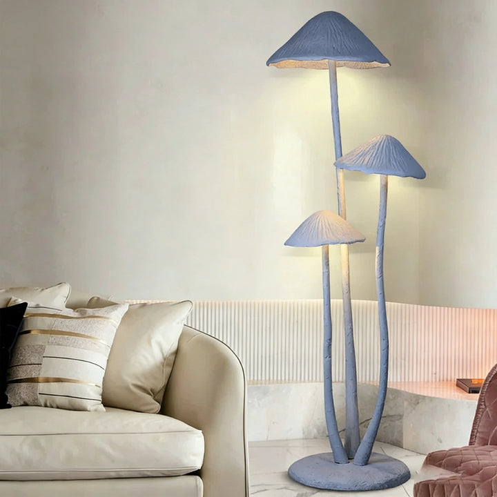 Gray Mushroom Sculpture Floor Lamp 1