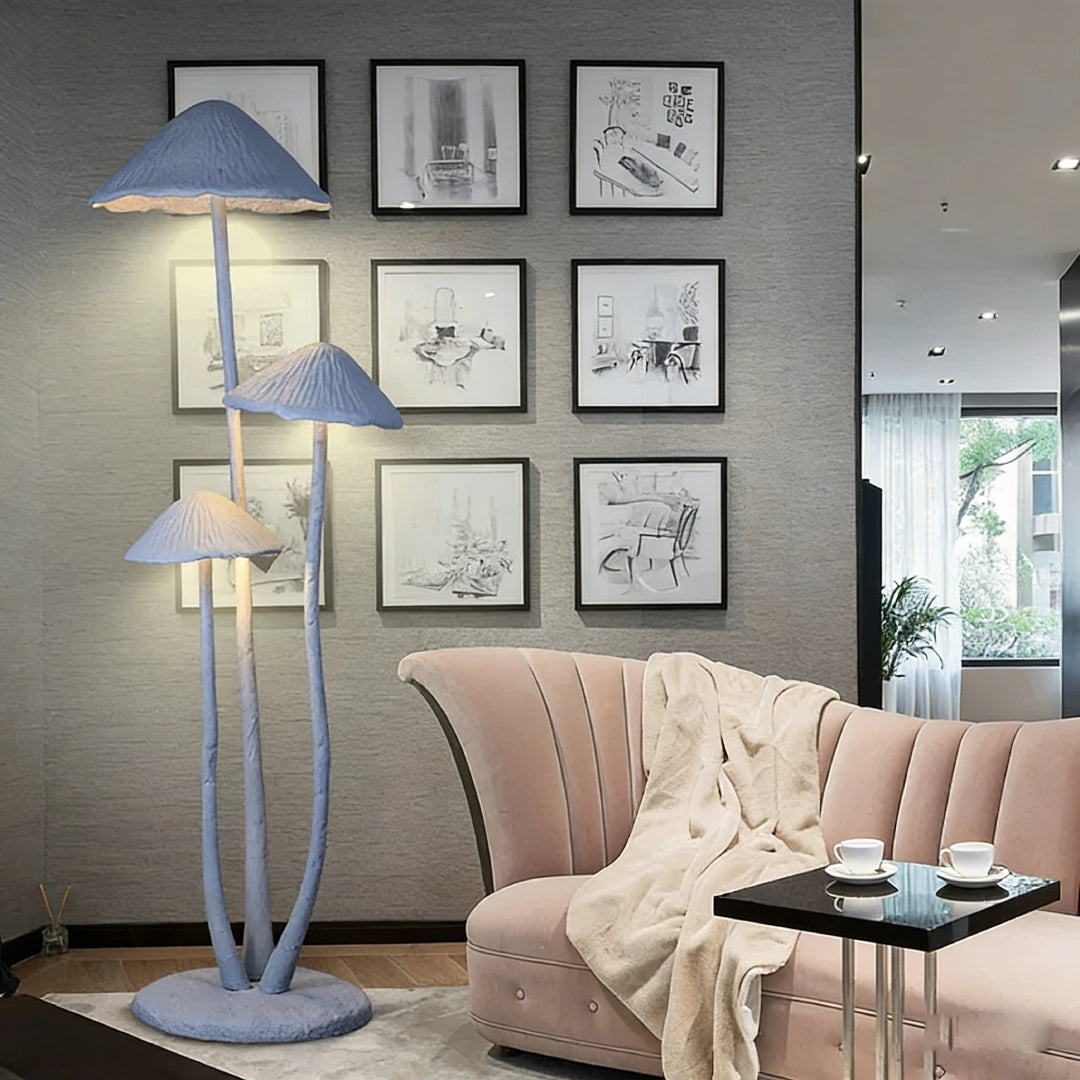 Gray Mushroom Sculpture Floor Lamp 2