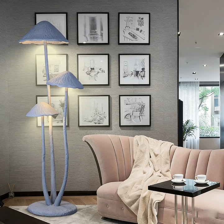 Gray Mushroom Sculpture Floor Lamp 2