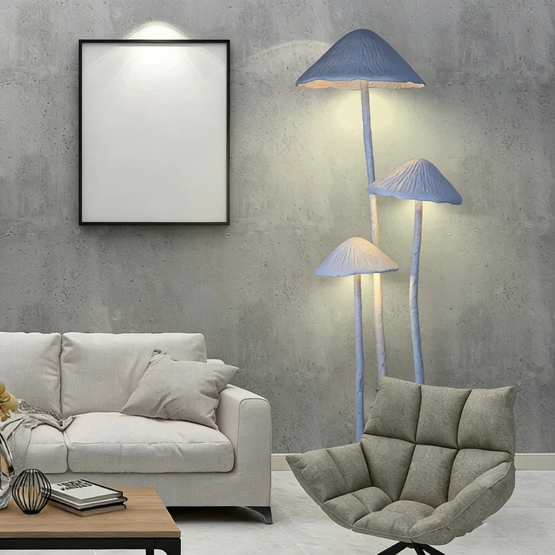 Gray Mushroom Sculpture Floor Lamp 3