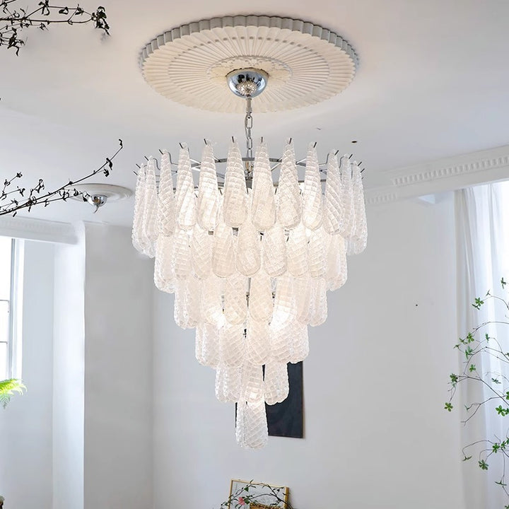 Grid Glass Waterfall Chandelier  5