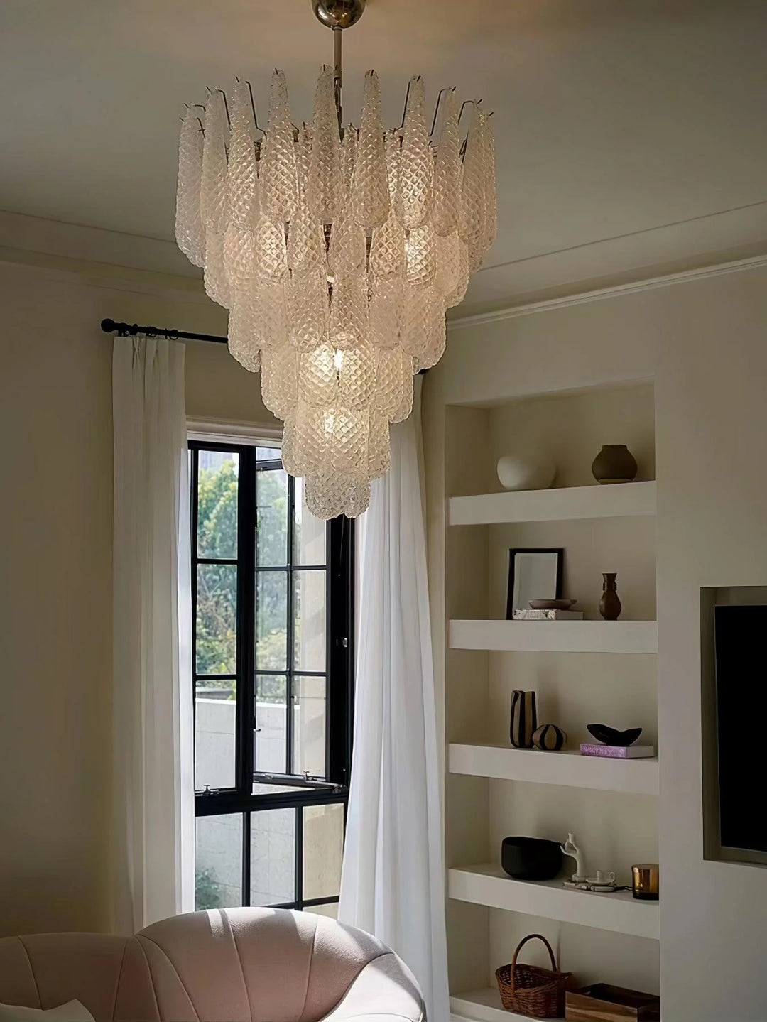 Grid Glass Waterfall Chandelier  6