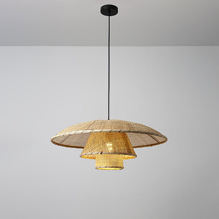 Hat Weave Rattan Pendant Lamp 14