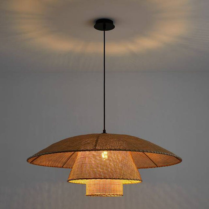 Hat Weave Rattan Pendant Lamp 2