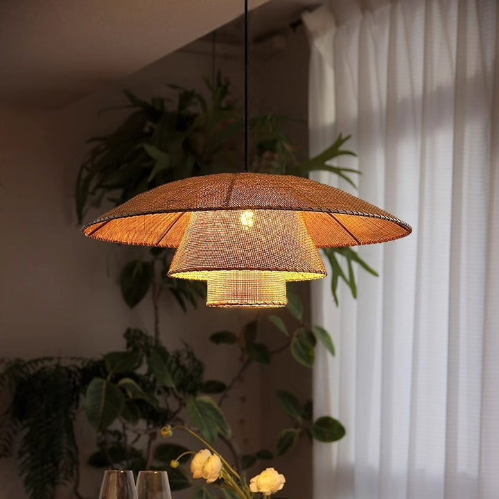 Hat Weave Rattan Pendant Lamp 4