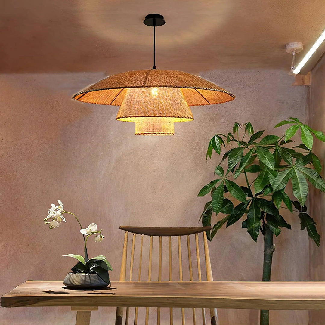 Hat Weave Rattan Pendant Lamp 8