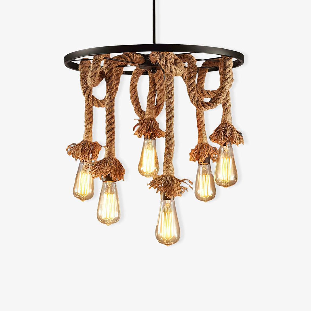 Industrial Vintage Twine Chandelier 1