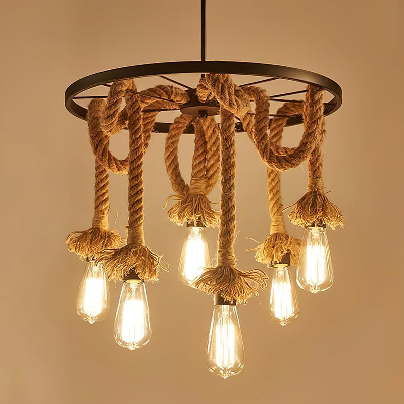 Industrial Vintage Twine Chandelier 3