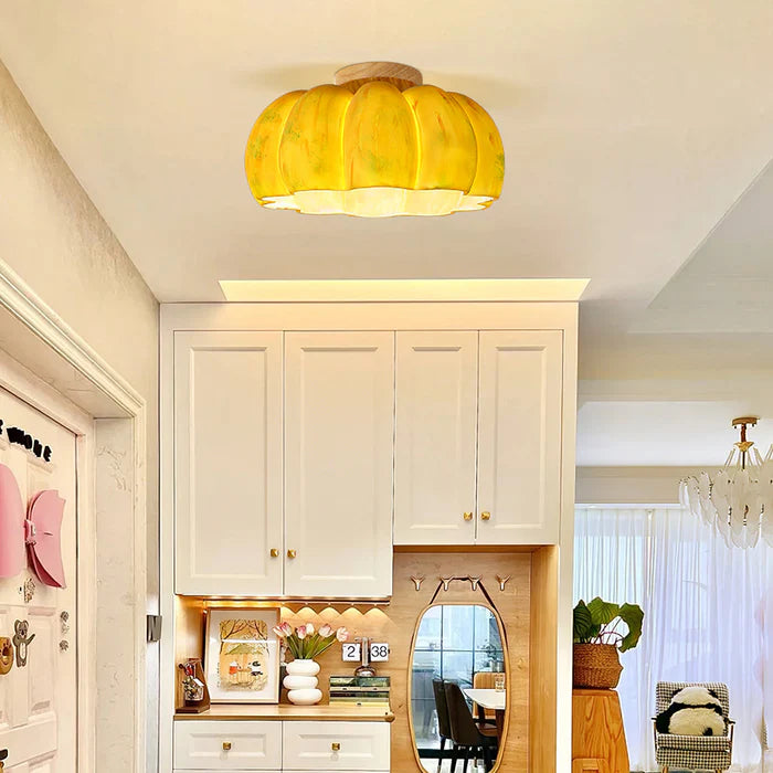 Yellow Fall Lighting Large Yellow Pumpkin Ceiling Light – Dekoorlight