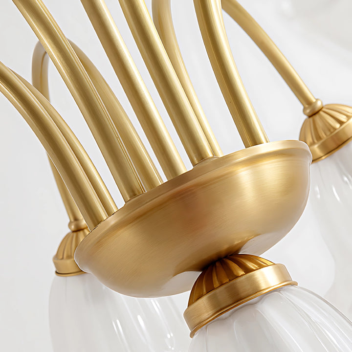 the gold lamp body of a flower chandelier