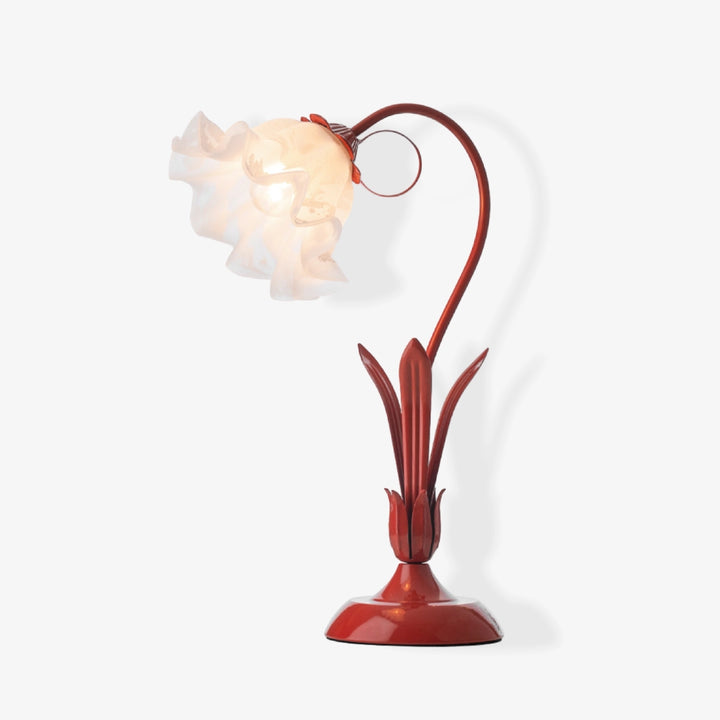 Lily Floral Table Lamp Red
