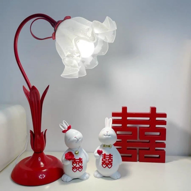 Lily Floral Table Lamp Red 11