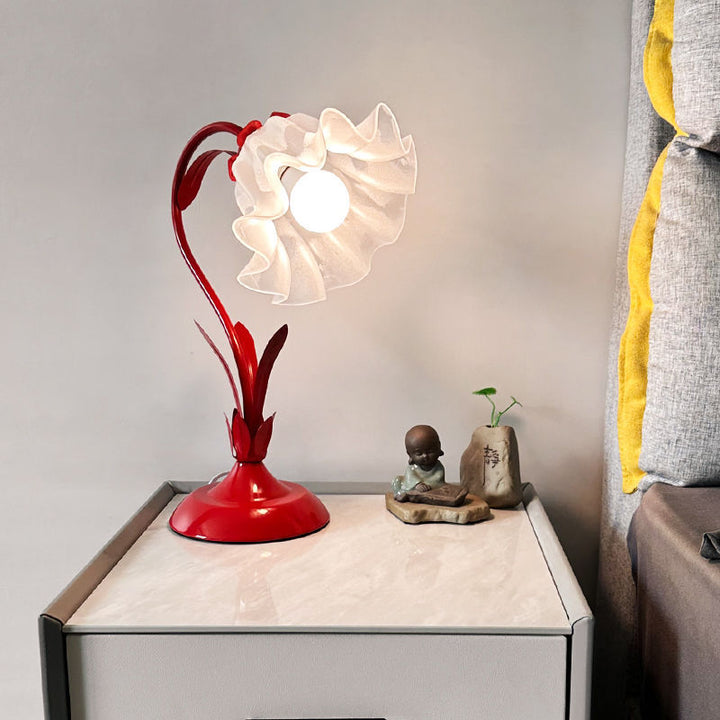 Lily Floral Table Lamp Red 9