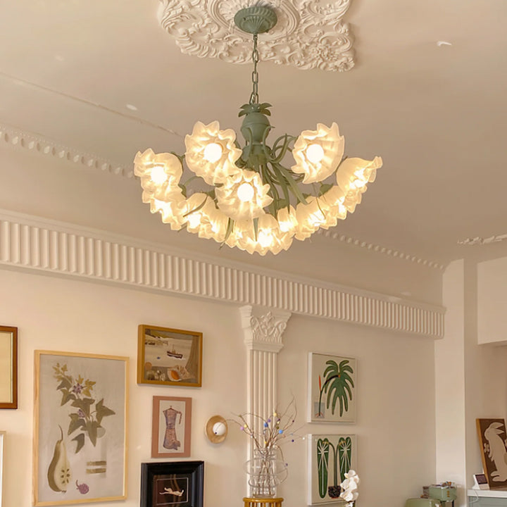 Lily of The Valley Flower Glass Chandelier 14