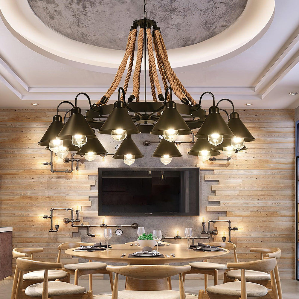 Loft Hemp Rope Chandelier 15