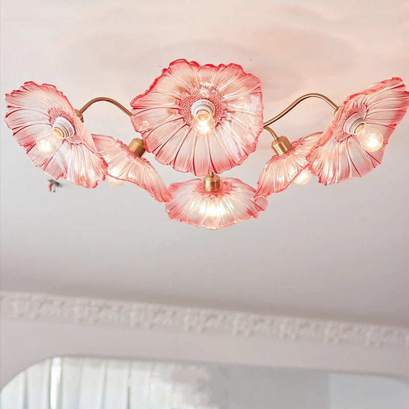 Lotus glazen plafondlamp