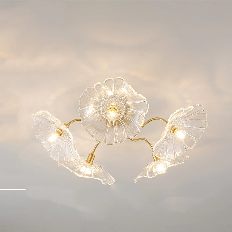 Lotus glazen plafondlamp